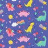 Printed Cotton MADONNA Blue / Pink